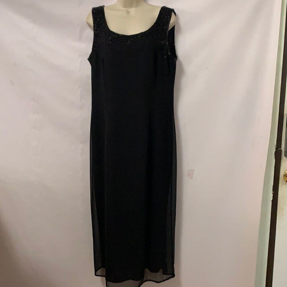 ADRIANNA PAPELL OCCASIONS MAXI EVENING SEQUINS TRIM DRESS‎ SIZE 14